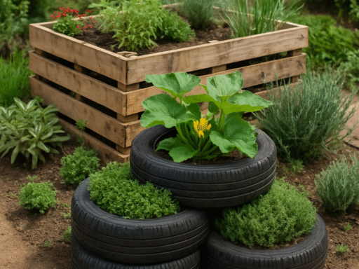 Gebruik van gerecycled materiaal in tuin
