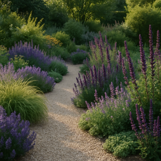 Tuintrend grindpaden met planten combineren
